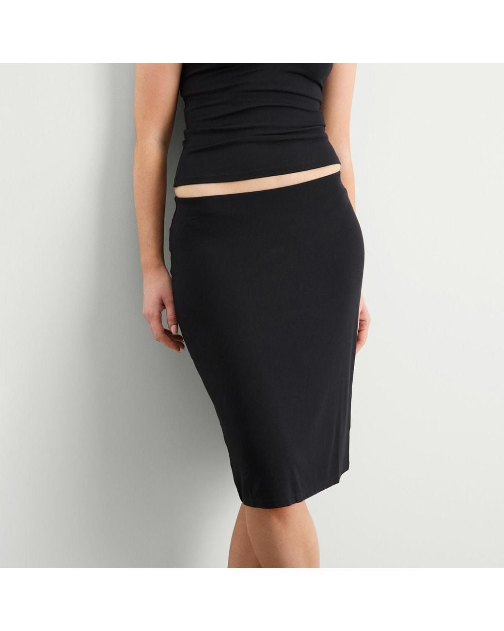 Skims Black Smooth Lounge Midi Skirt