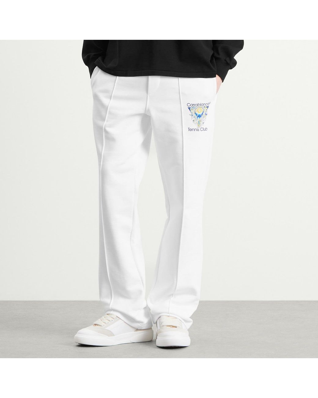 Casablanca White Tennis Club Icon Pintuck Jogger for men