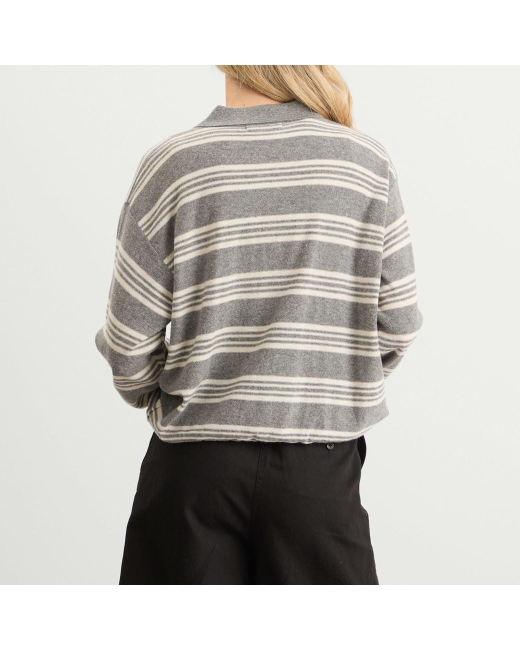 NOTHING WRITTEN Gray Kevin Stripe Pullover
