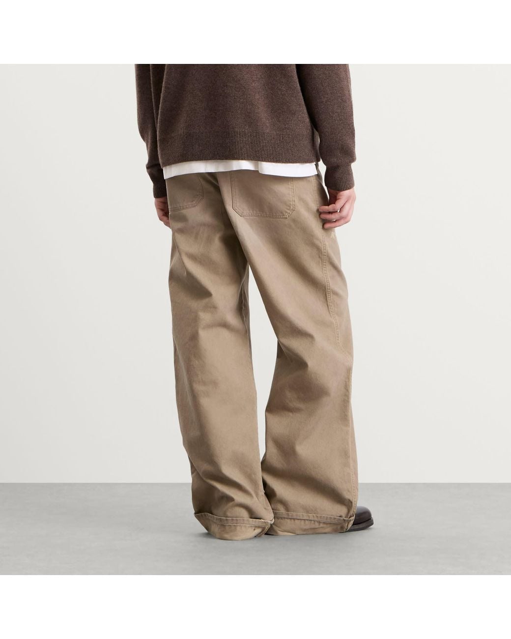 Acne Natural Plinty Rustic Cotton Twill Trousers for men