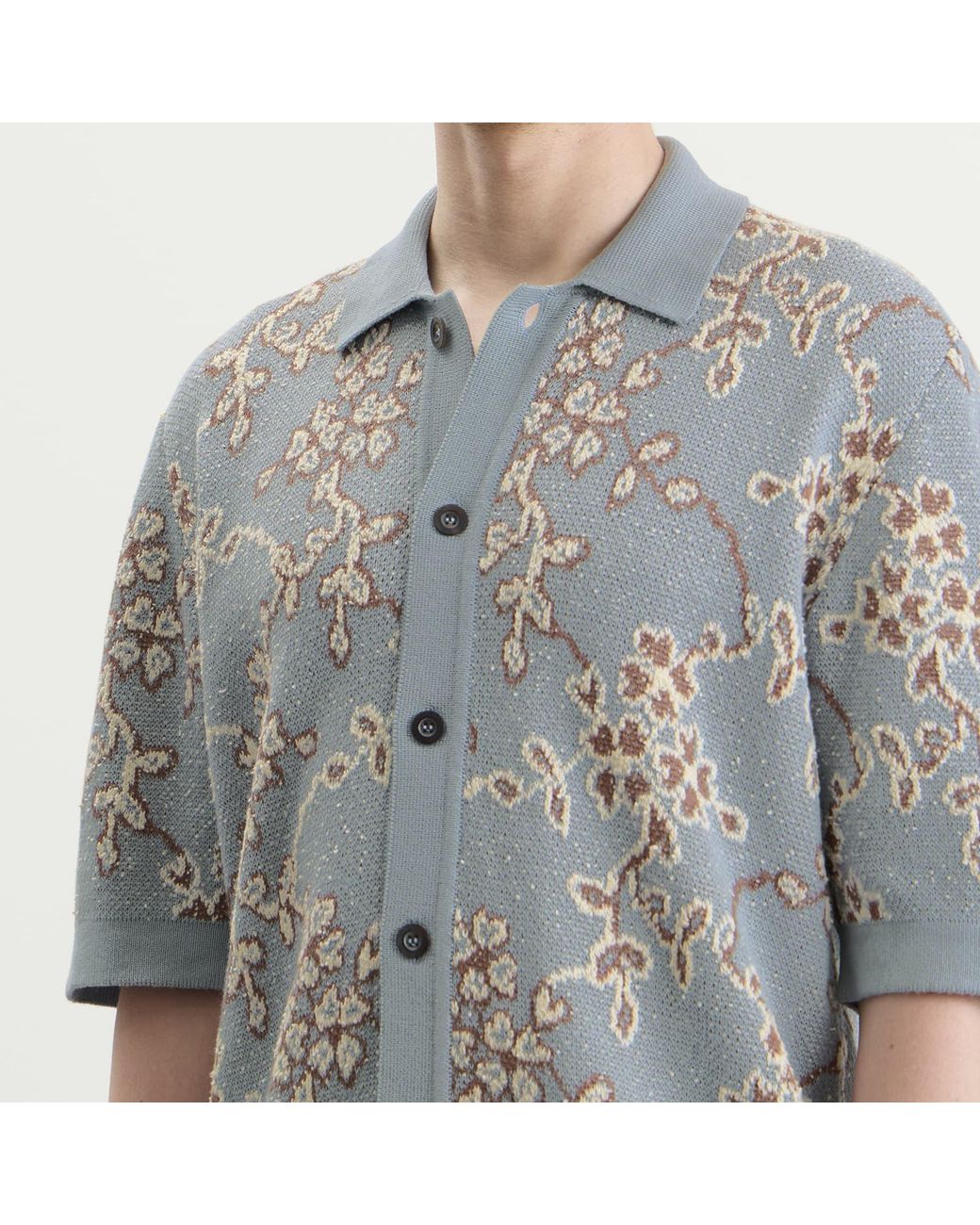 Corridor NYC Trellis Knit Shirt in Blue for Men | Lyst