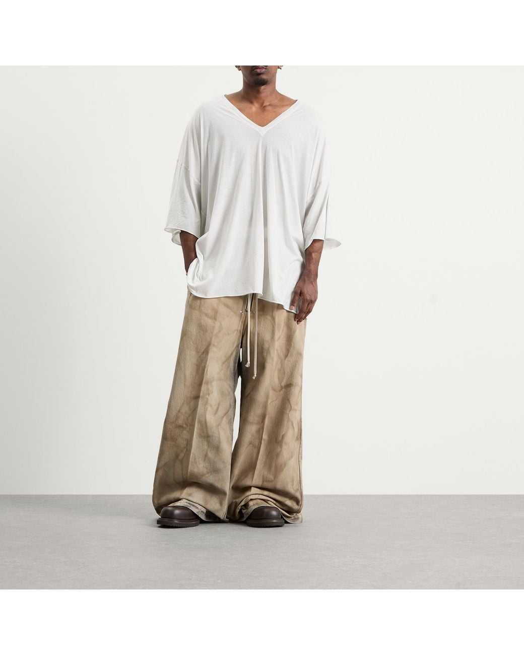 Rick Owens White V Neck Tommy T-Shirt for men