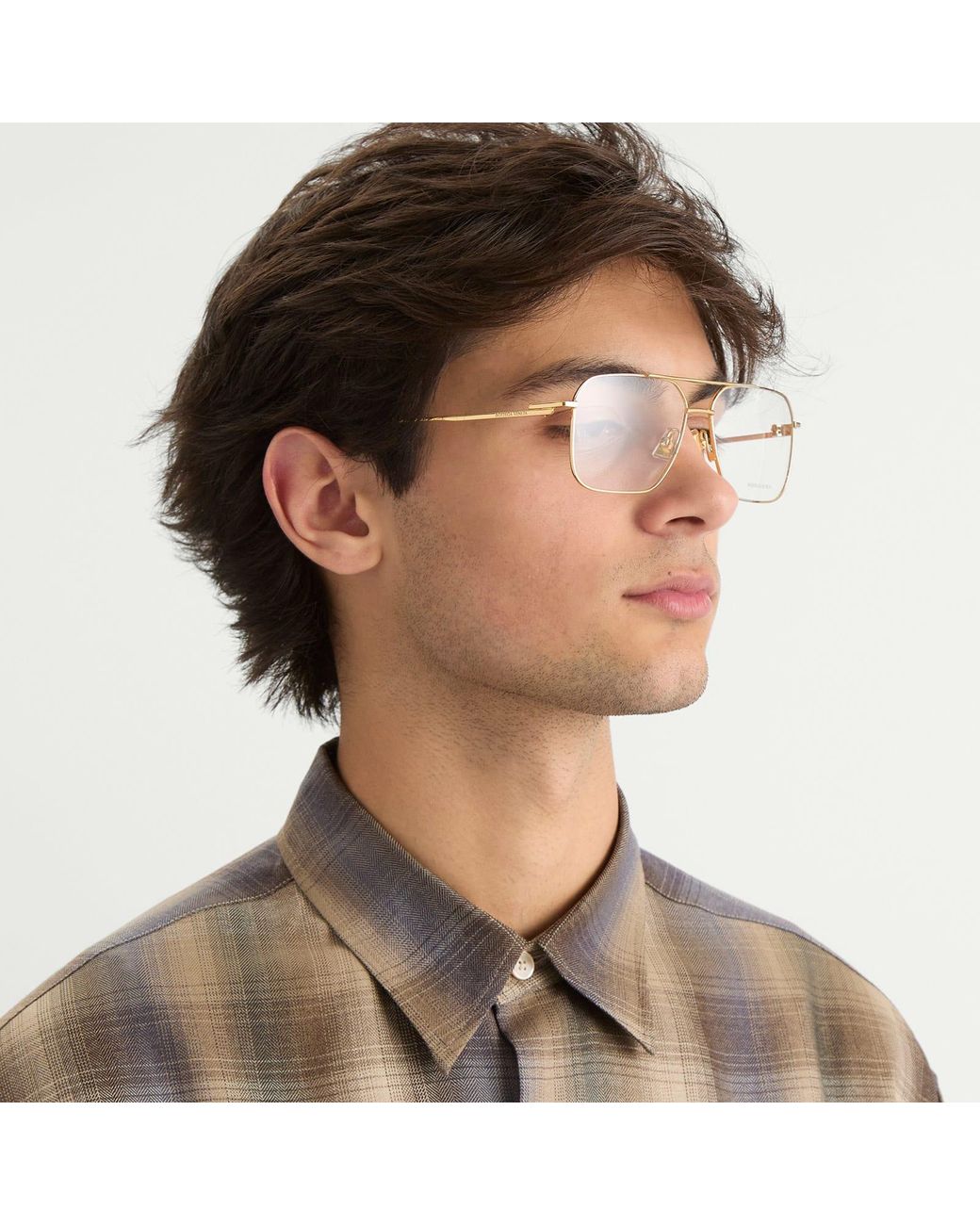 Bottega Veneta Metallic Bottega Veneta Bv1384O Split Optical Glasses for men