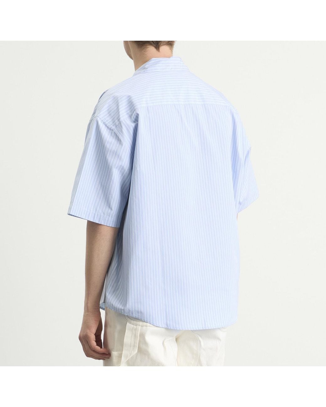 AMI Blue Short Sleeve Boxy Shirt for men
