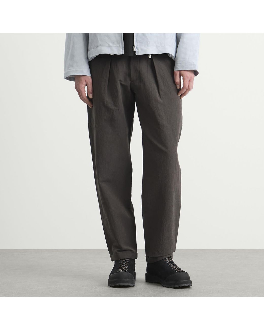 RANRA Gray Fold Tailored Pants for men