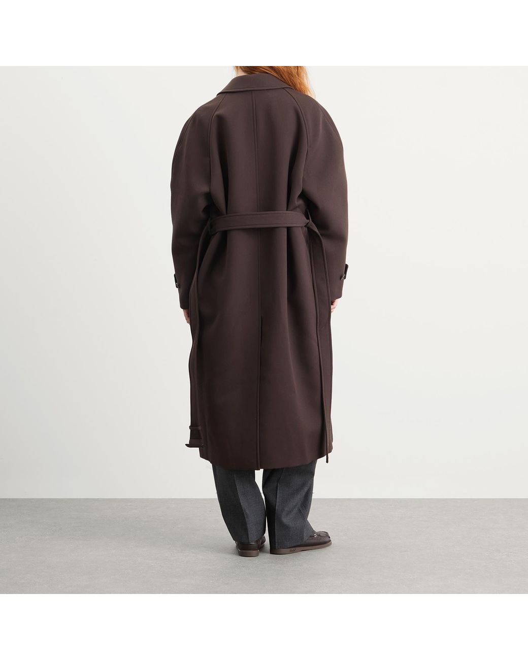 AURALEE Twisted Double Cloth Coat in Brown | Lyst