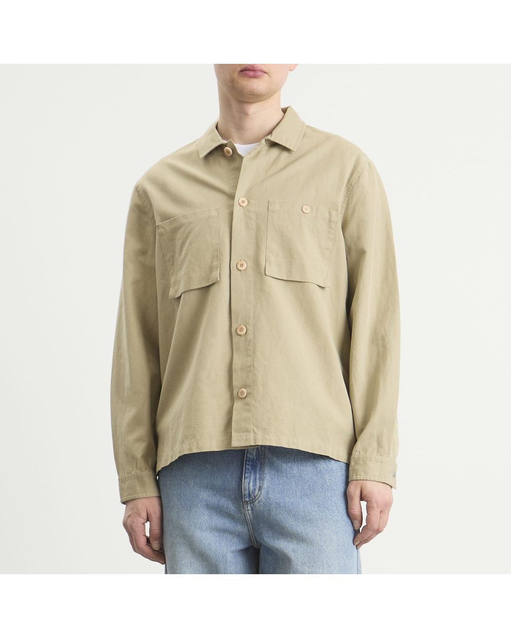 Folk Natural Patch Overshirt for men