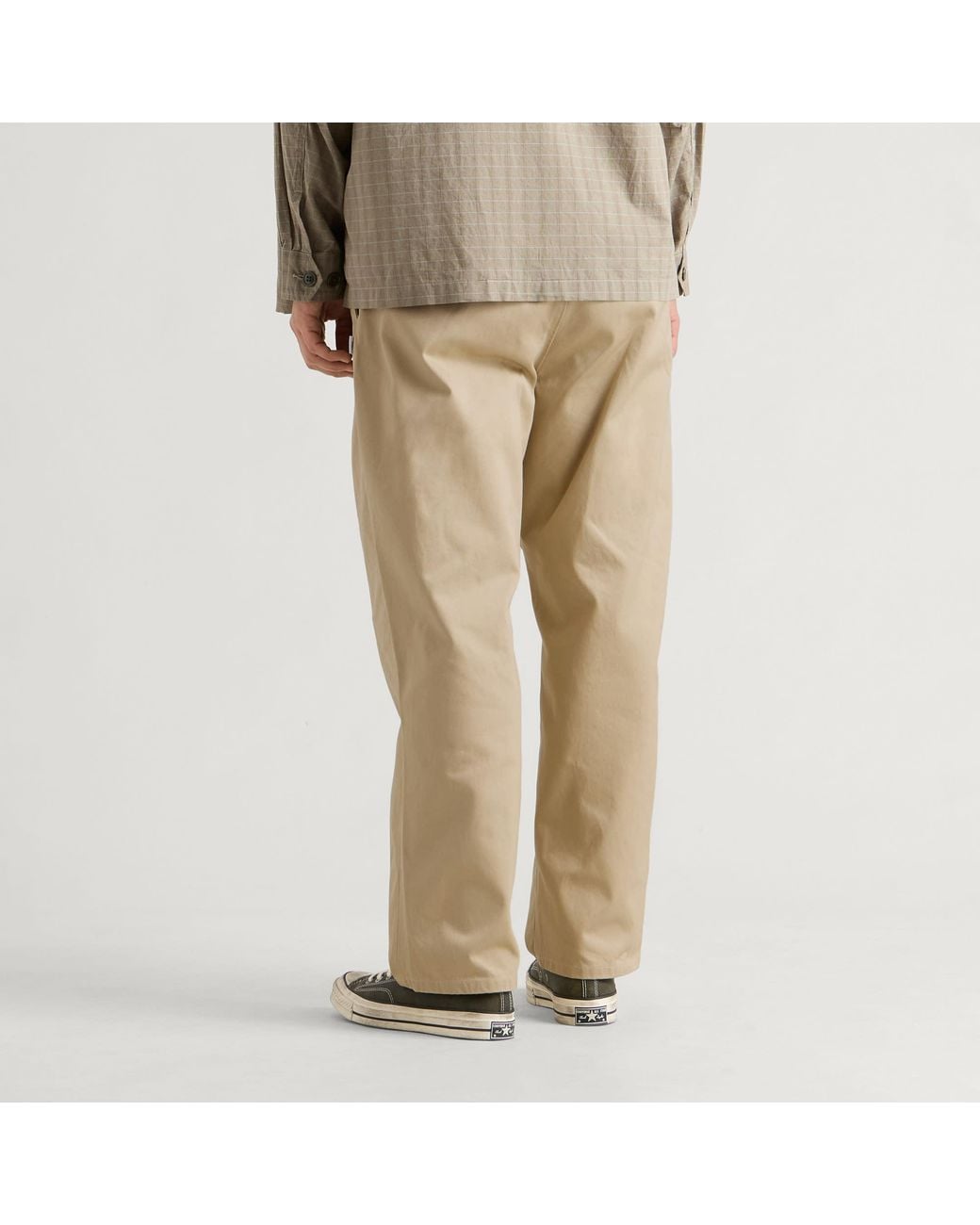 (w)taps Natural Twill Two-Tuck Trousers for men