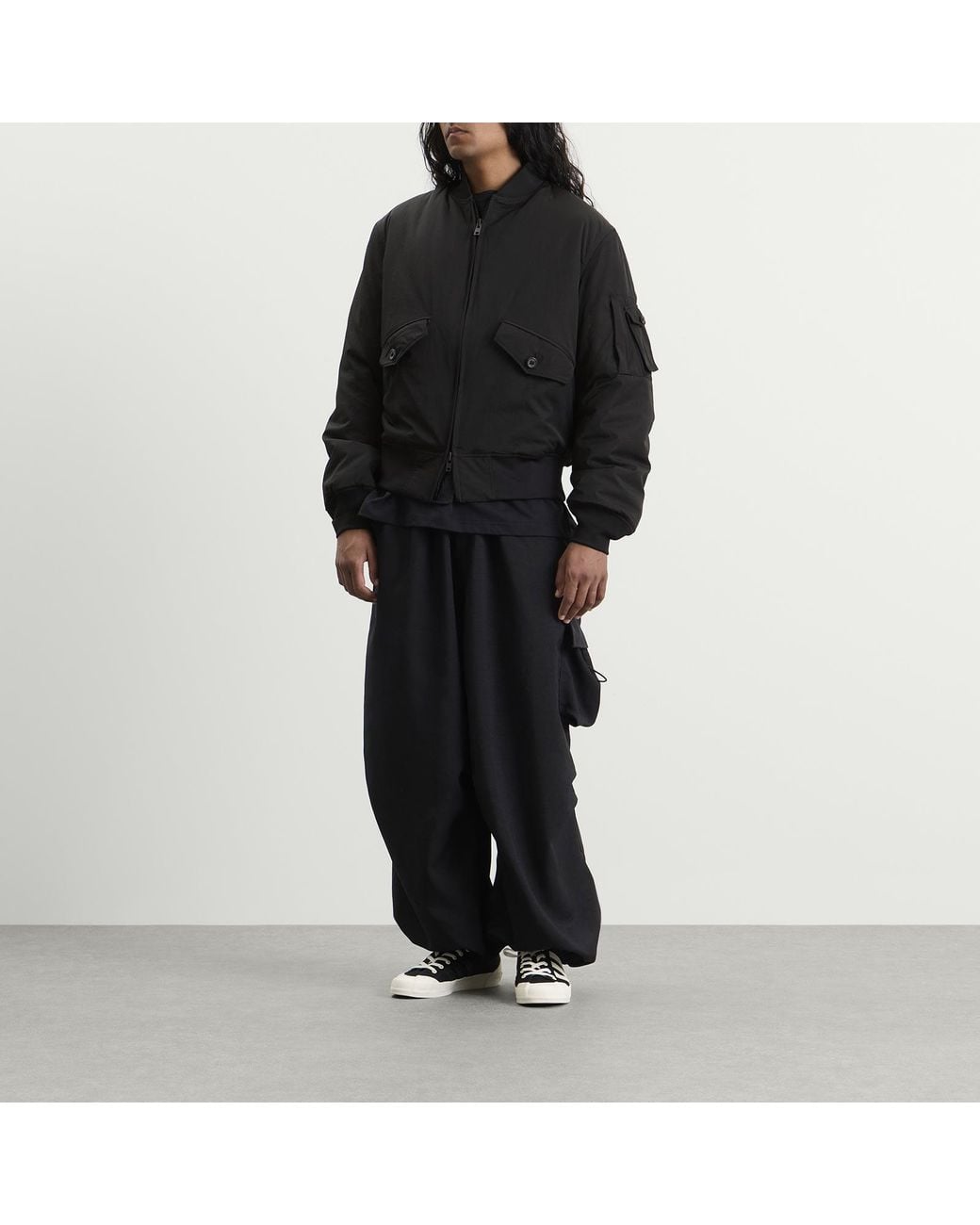 Y-3 Black Nylon Bomber Jacket for men