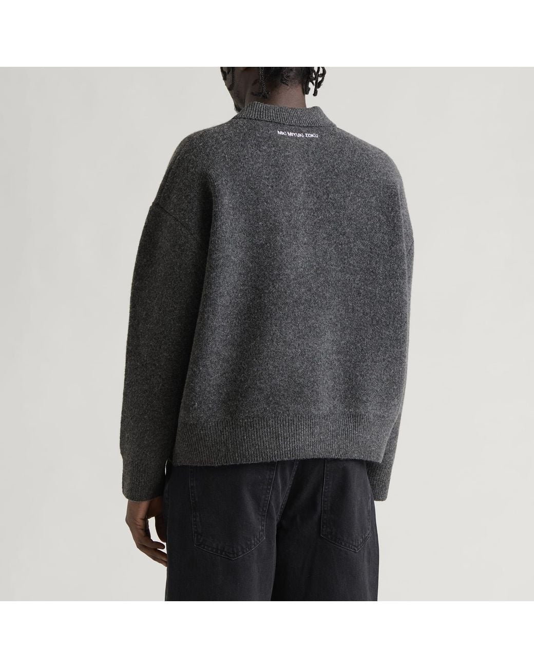 MKI Miyuki-Zoku Gray Double Knit Rugby for men