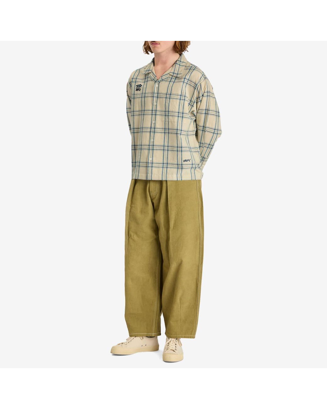 STORY mfg. Natural Gingham Greetings Shirt for men