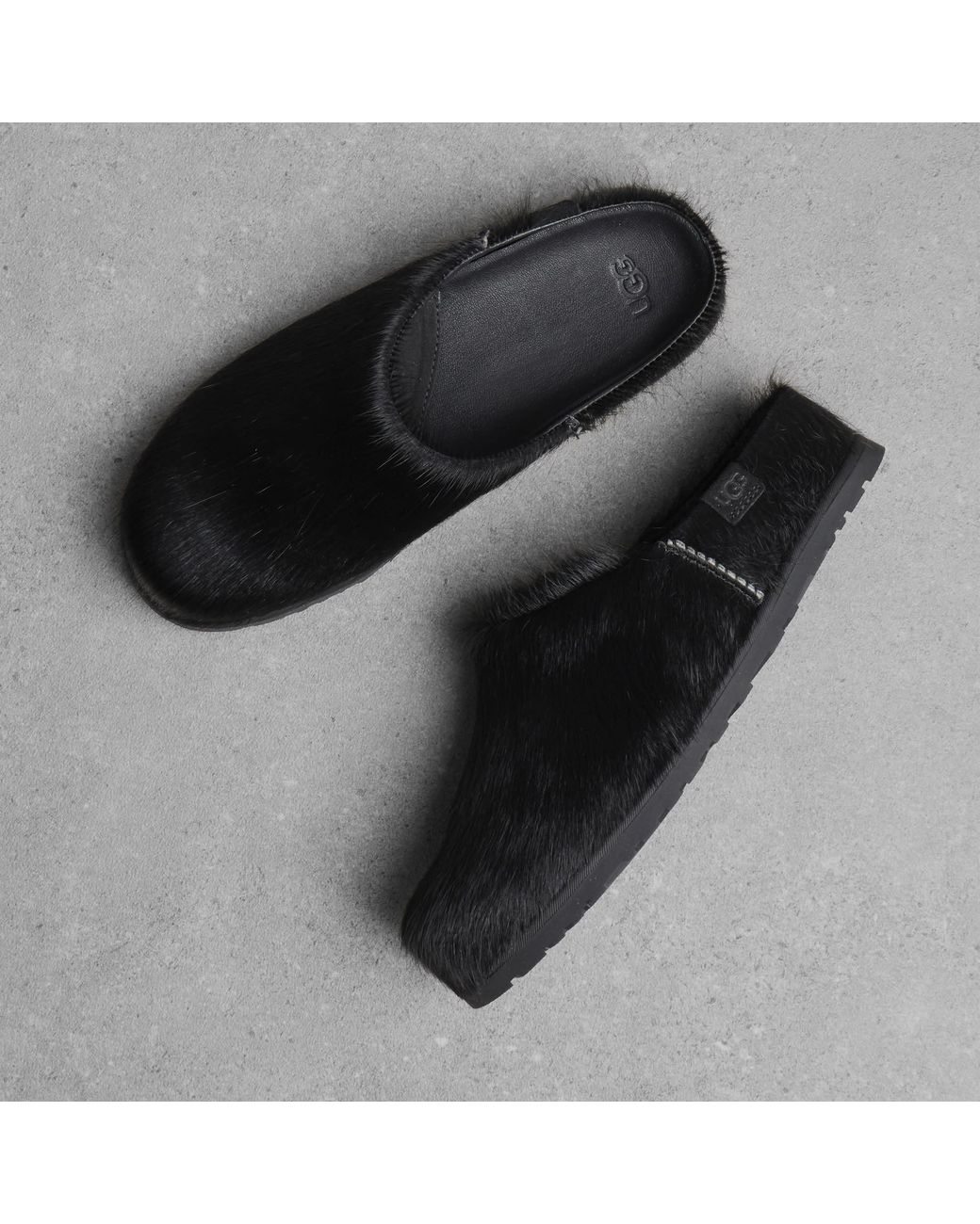 Ugg Black Otzo Calf Hair Clog
