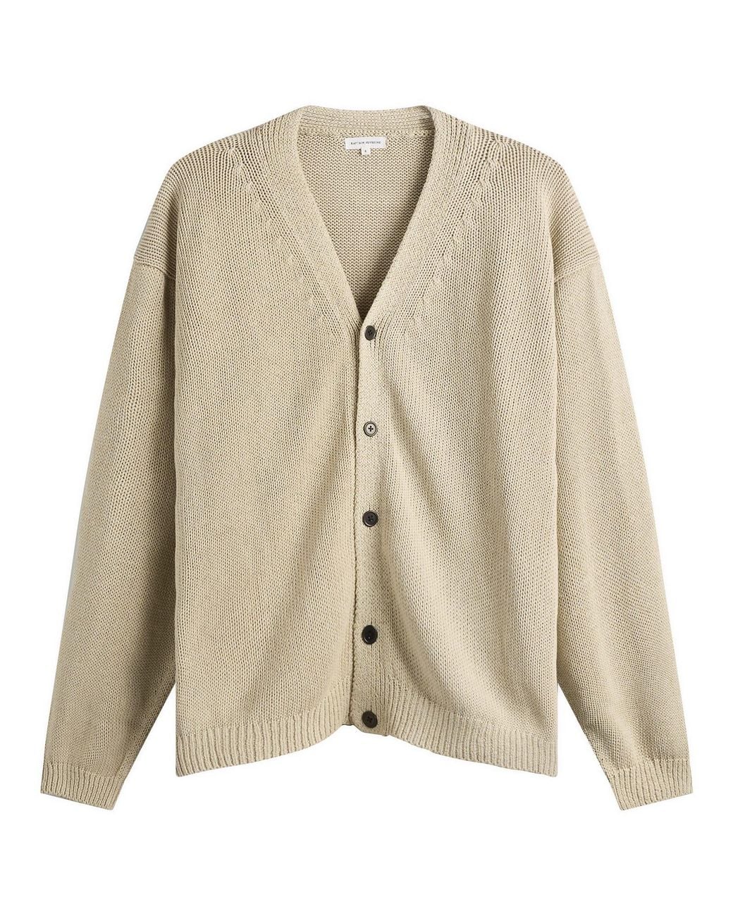Kaptain Sunshine Cotton Washi Hand Frame Cardigan in Natural for