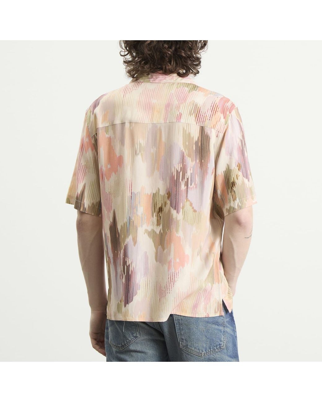 Wax London Natural Didcot Corrigated Floral Vacation Shirt for men
