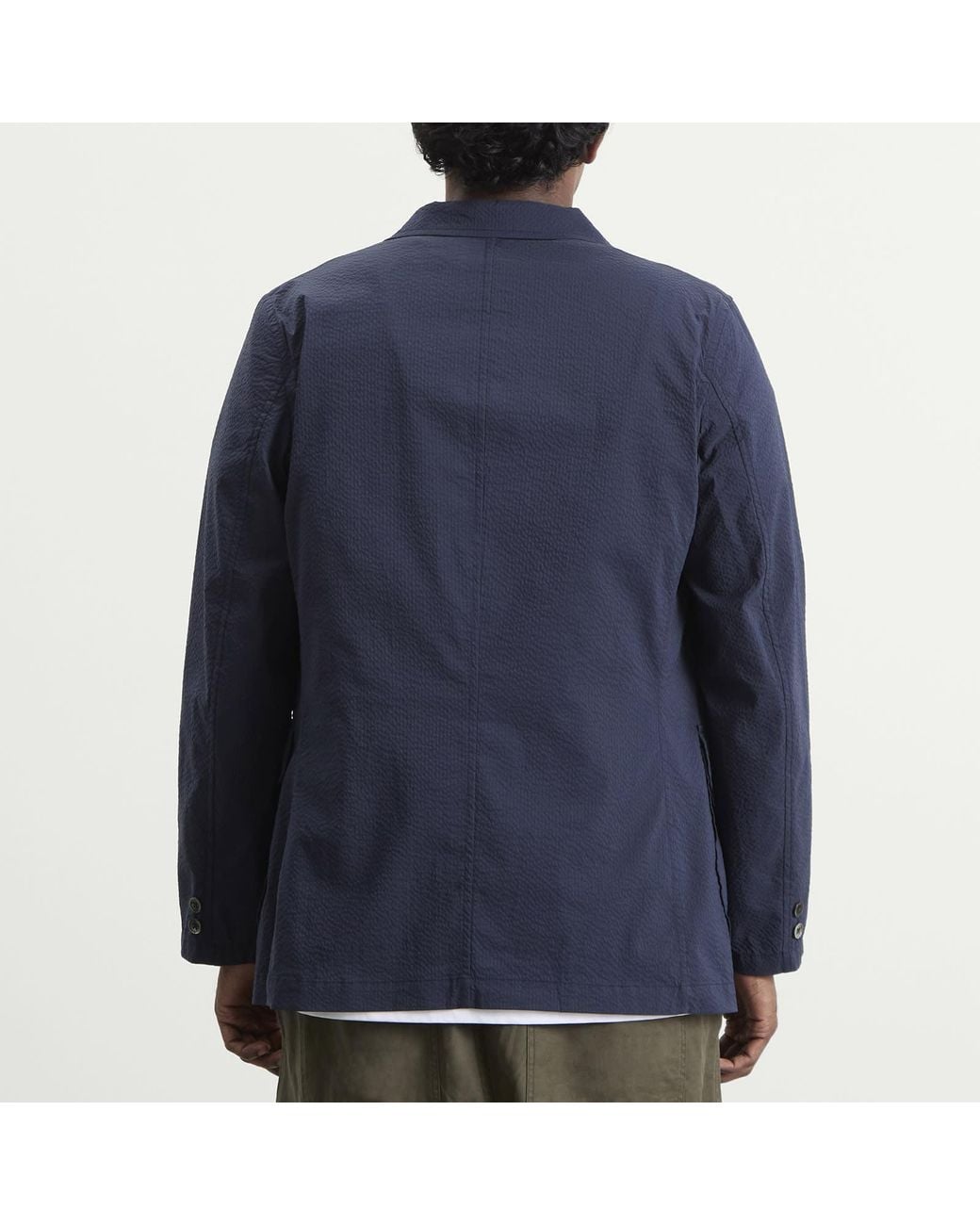 Beams Plus 3 Button Coolmax Seersucker Blazer in Blue for Men