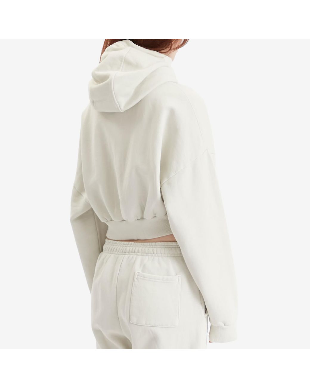 Entire studios White Cropped Full Zip Hoodie