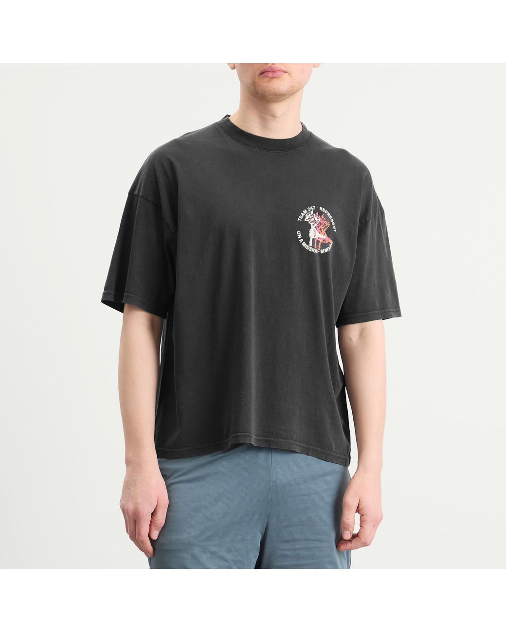 REPRESENT 247 Gray Torch Crop T-Shirt for men
