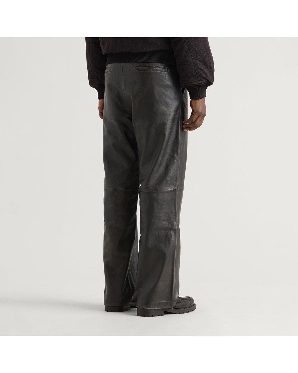 Samsøe & Samsøe Gray End. X Savalentin Leather Trousers for men
