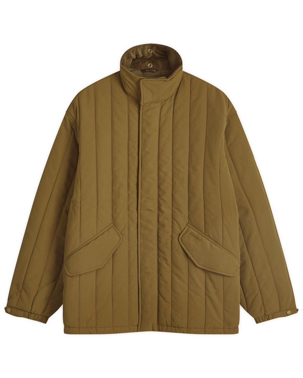 Barbour FLYER FIELD JACKET Olive 　M Barbour Men's Heritage + Flyer Field Quilt Jacket Bleached Olive