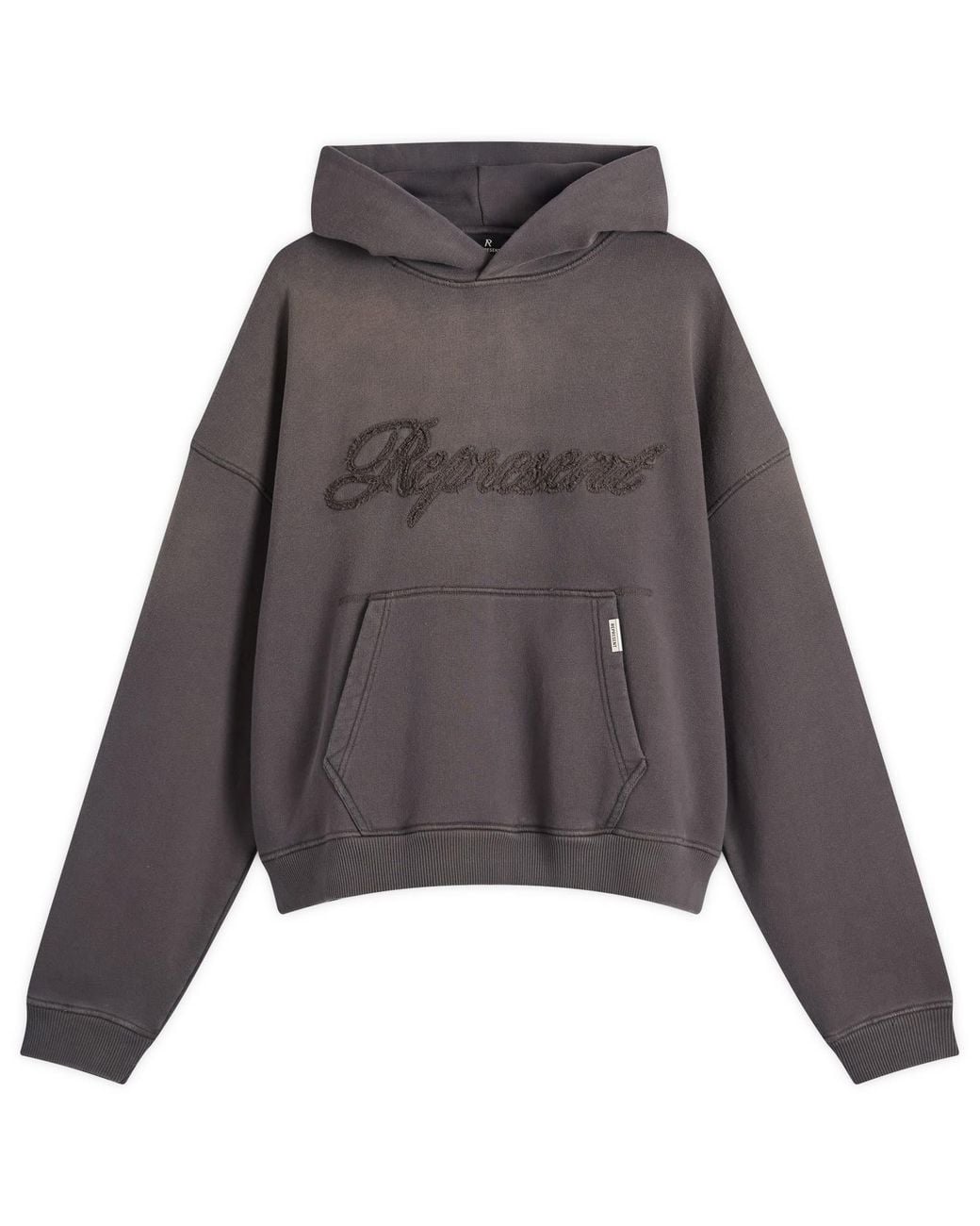 Represent Gray Rep Reverse Applique Hoodie for men