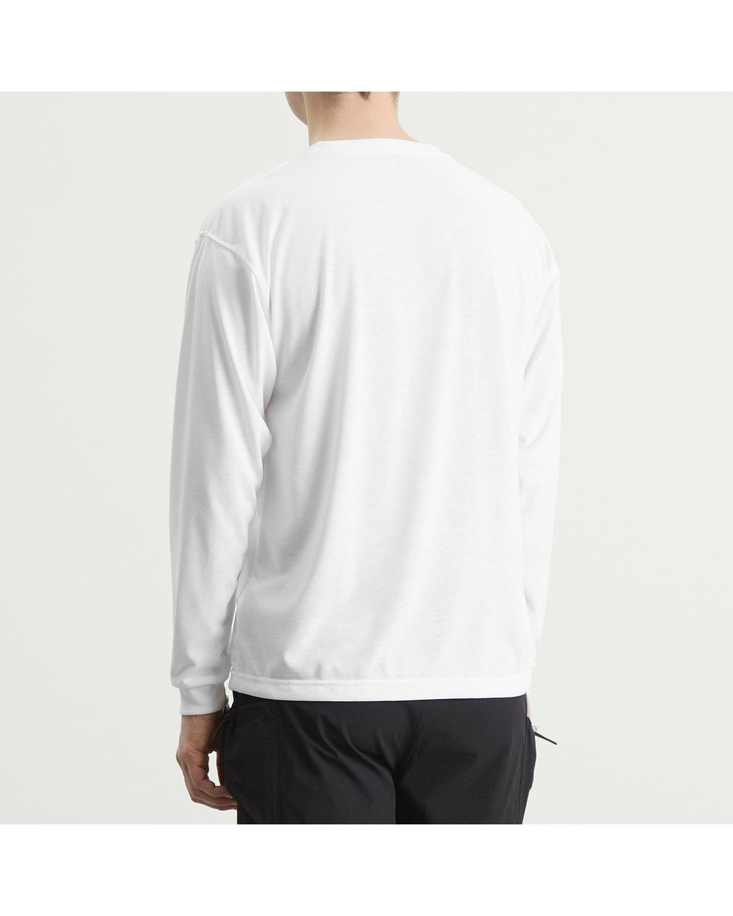 Montbell White Wickron Mountain Range Longsleeve T-Shirt for men