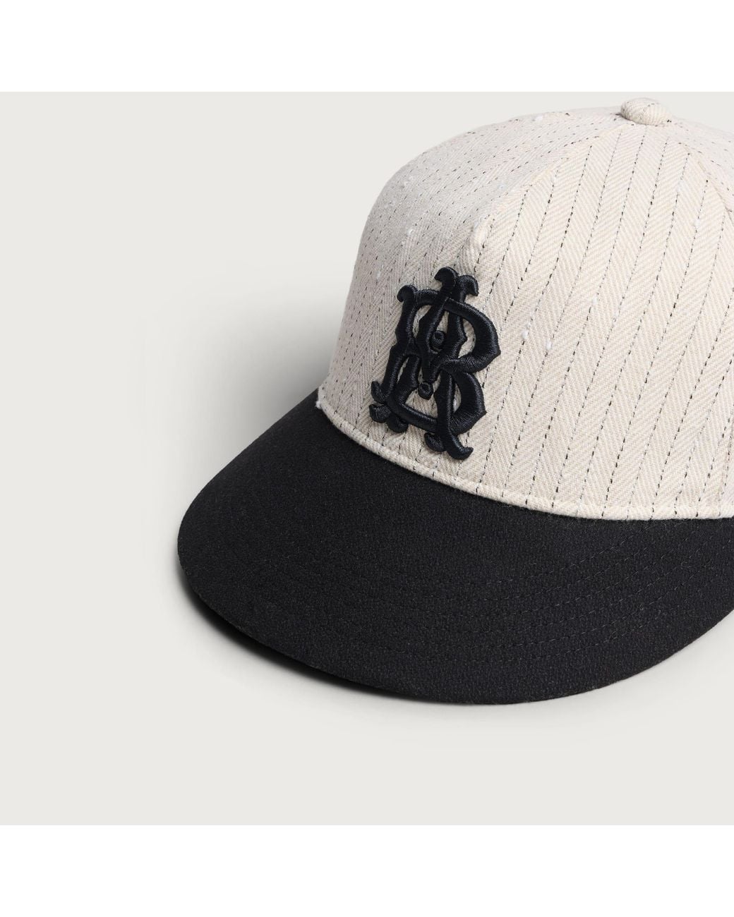 About Blank Black Monogram Pinstripe Cap for men