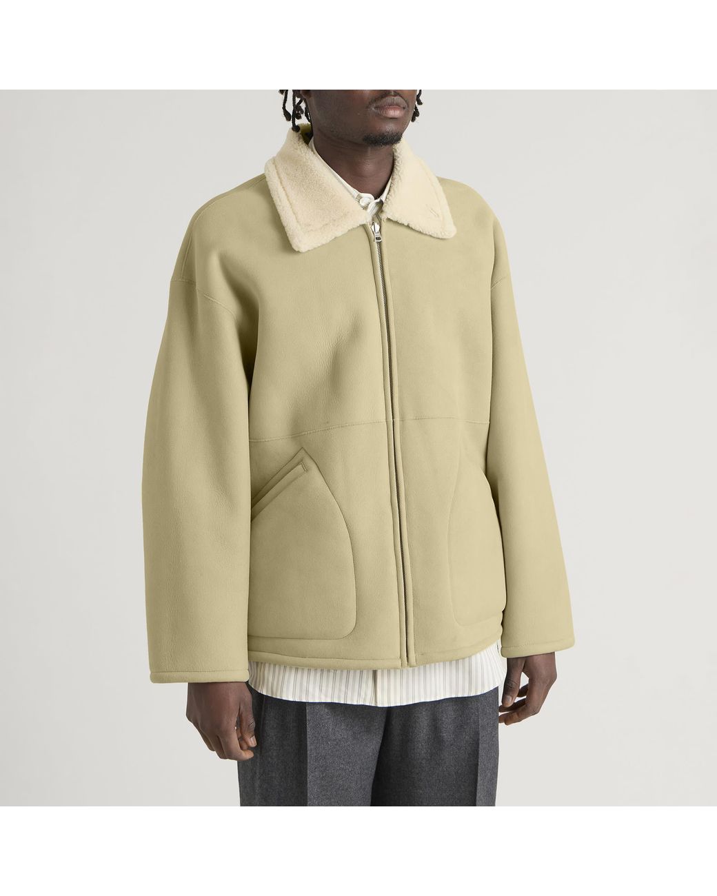 Auralee Natural Shearling Zip Blouson for men