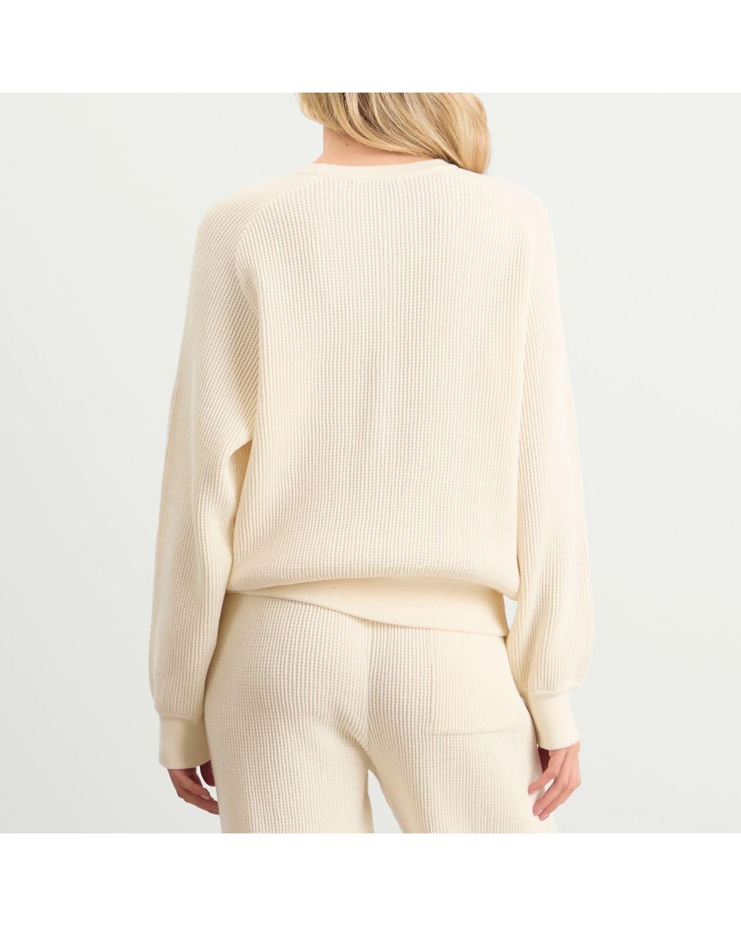 NOTHING WRITTEN White Waffle Knit Pullover