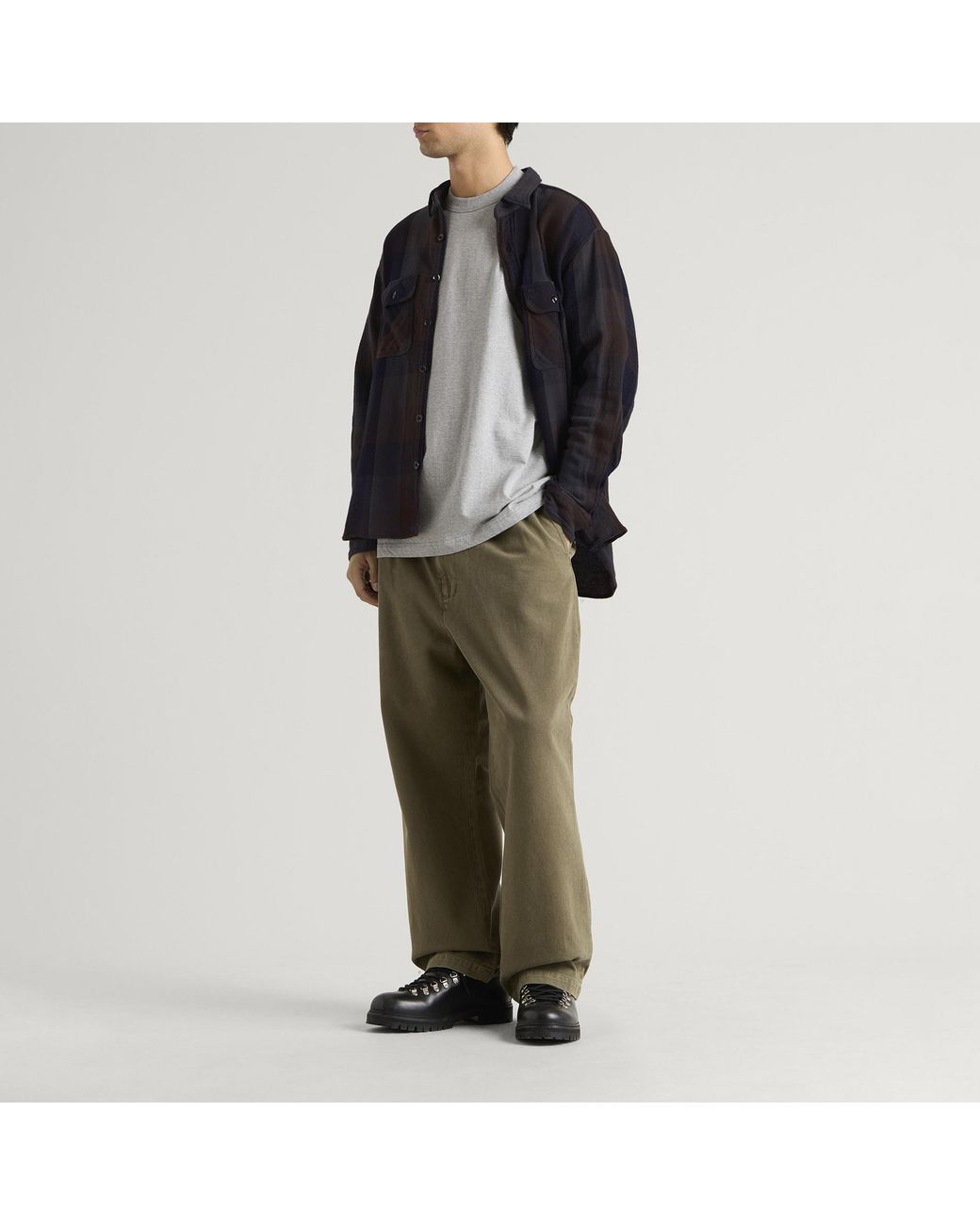 Unlikely Dry Goods Black Heavy Nel Work Shirt for men