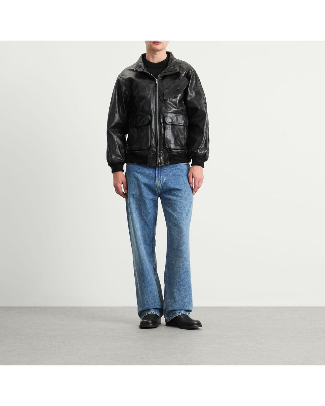 auralee-Black-Lamb-Leather-Zip