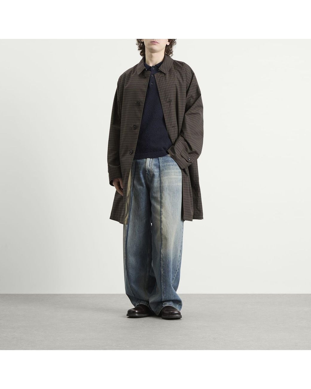 Maison Margiela Black Check Reversible Coat for men