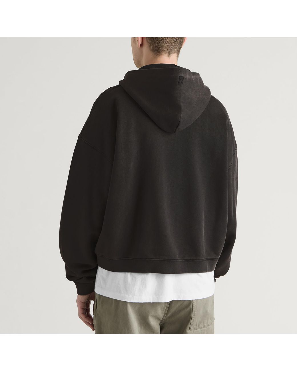 Represent Black Initial Boxy Oversized Zip Hoodie for men