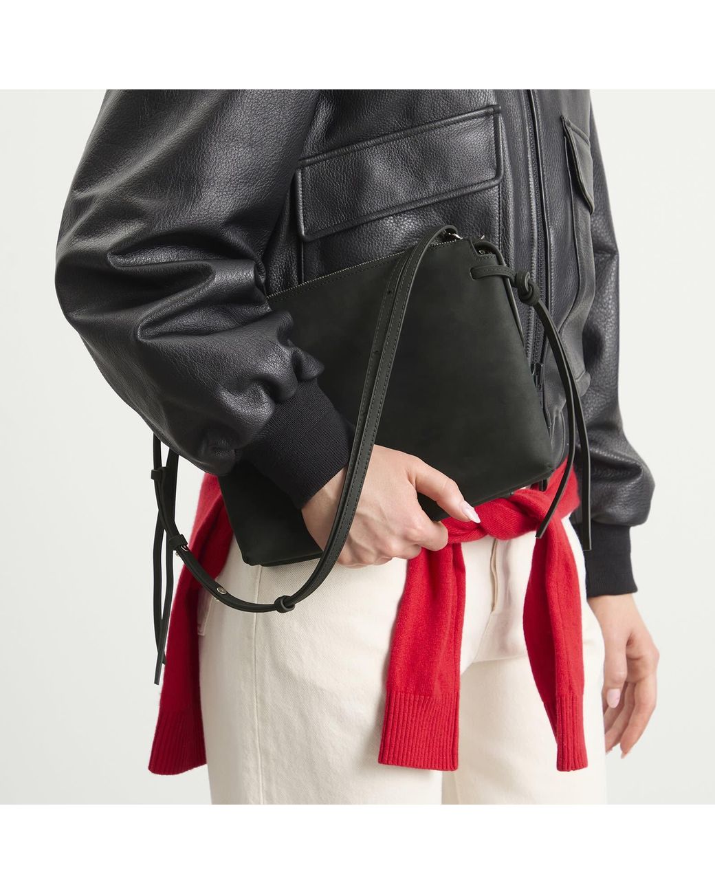 DUNST Black 2 Way Suede Cross Body Bag