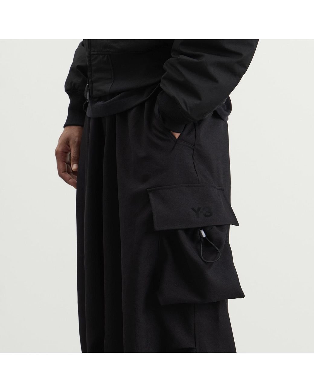 Y-3 Black Sport Uniform Wide Cargo Pants for men