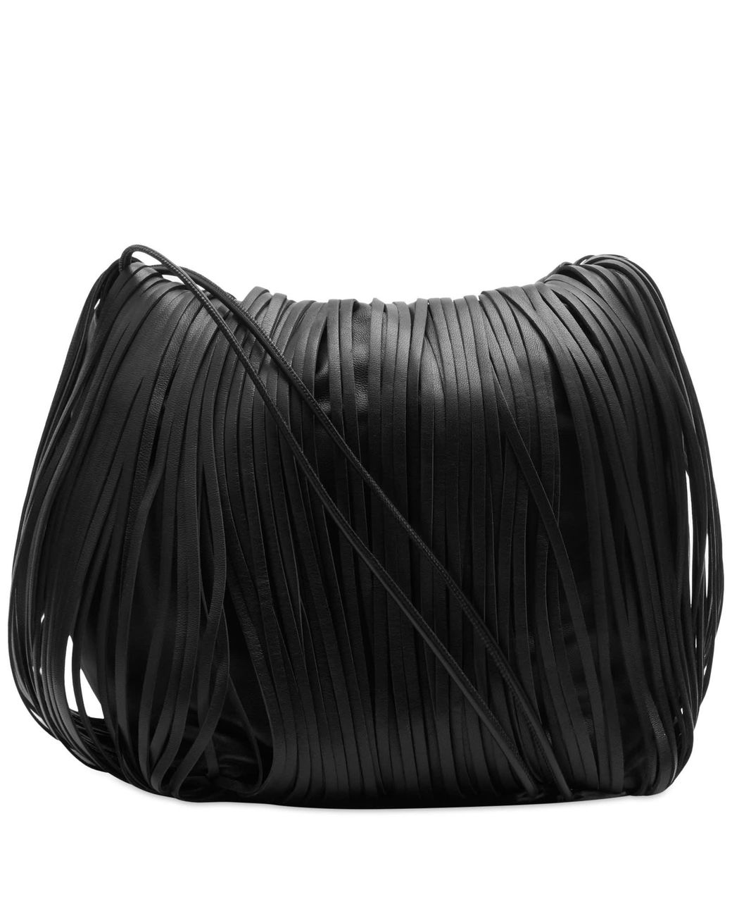 Jil Sander Dumpling Fringe Bag in Black | Lyst