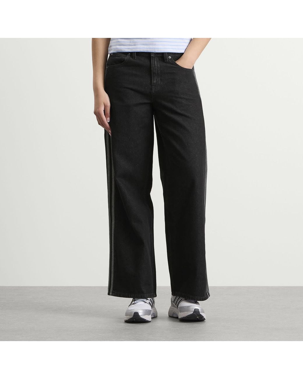 Adidas Black Firebird Denim Trackpants