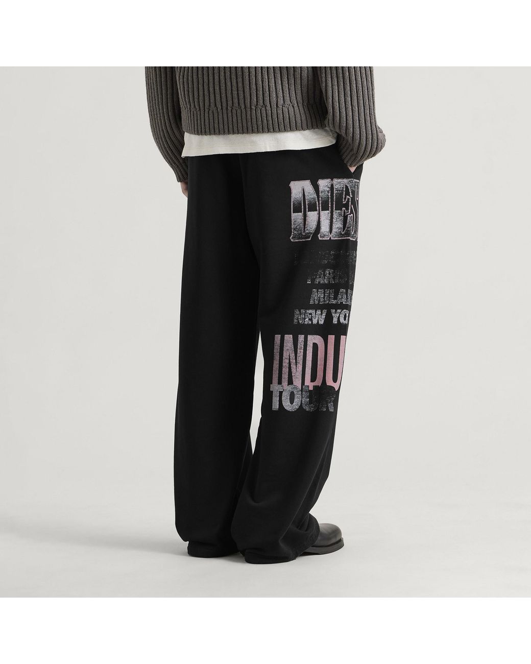 DIESEL Black Tour Open Hem Sweatpants for men