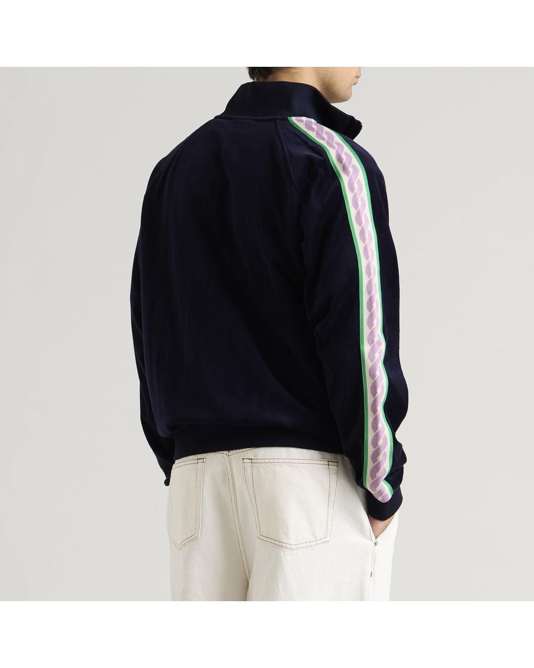 Drole de Monsieur Blue Velvet Zip Jacket for men