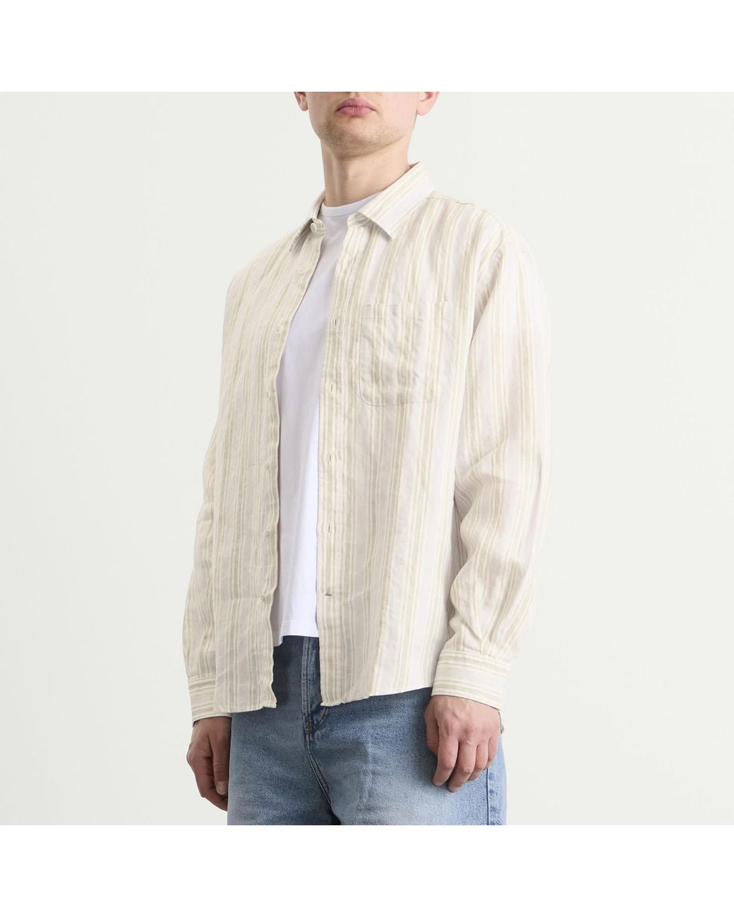 NN07 White Deon Stripe Shirt for men