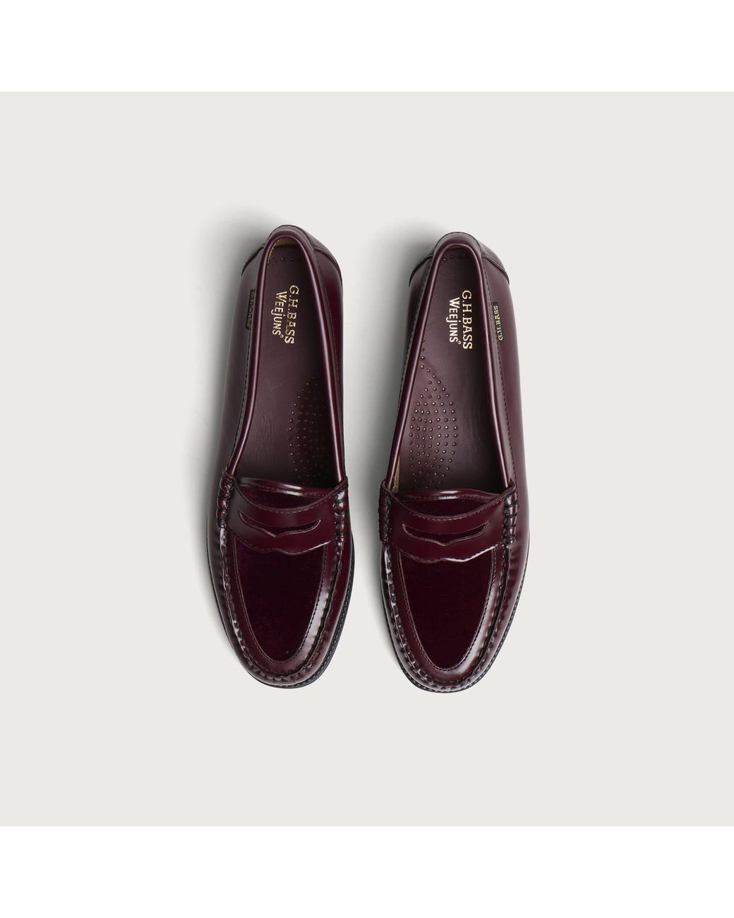 G.H.BASS Brown Easy Weejun Penny Velvet Loafers