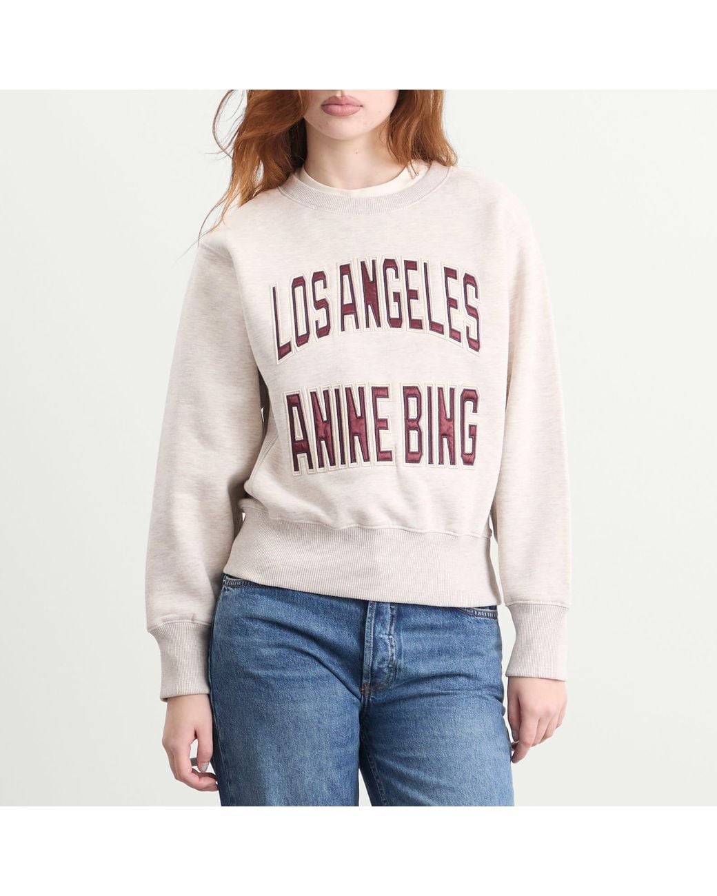 Anine Bing White Harry Shrunken Sweatshirt