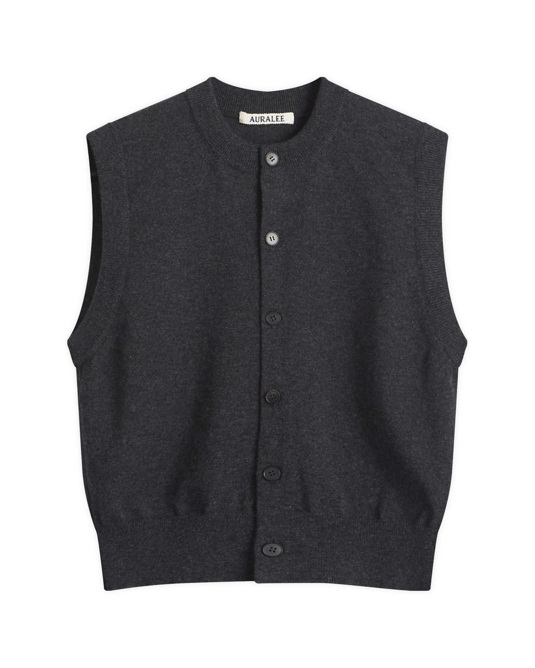 AURALEE High Twist Wool Knit Vest in Blue | Lyst