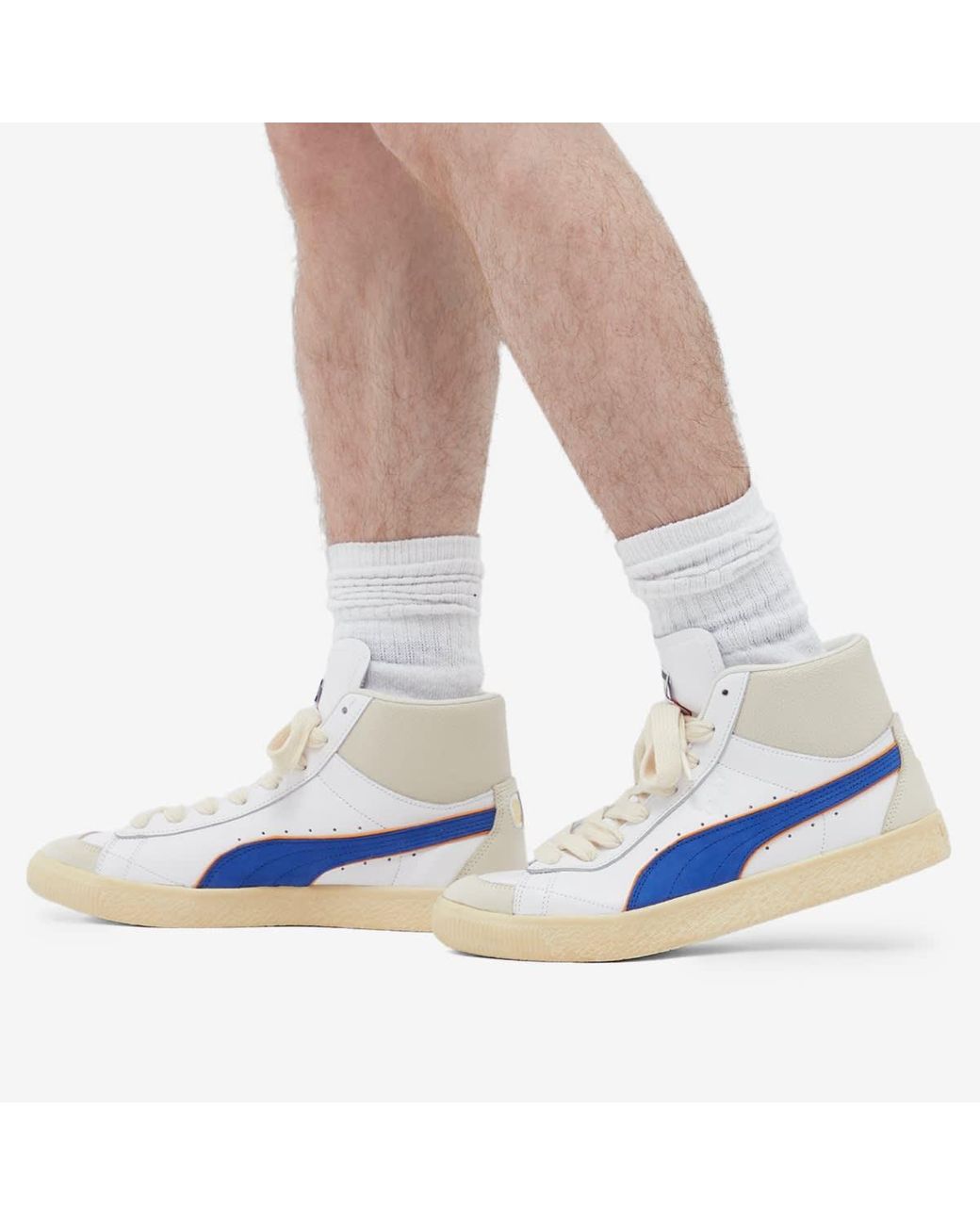 PUMA X Rhuigi Clyde Mid Bball Sneakers in White for Men | Lyst