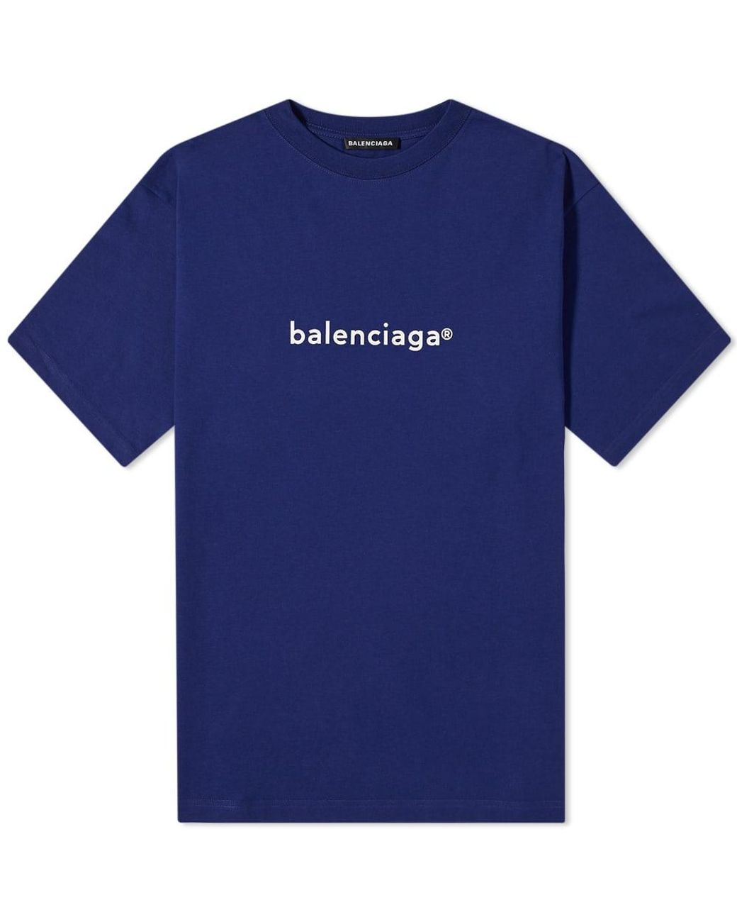 balenciaga blue logo t shirt
