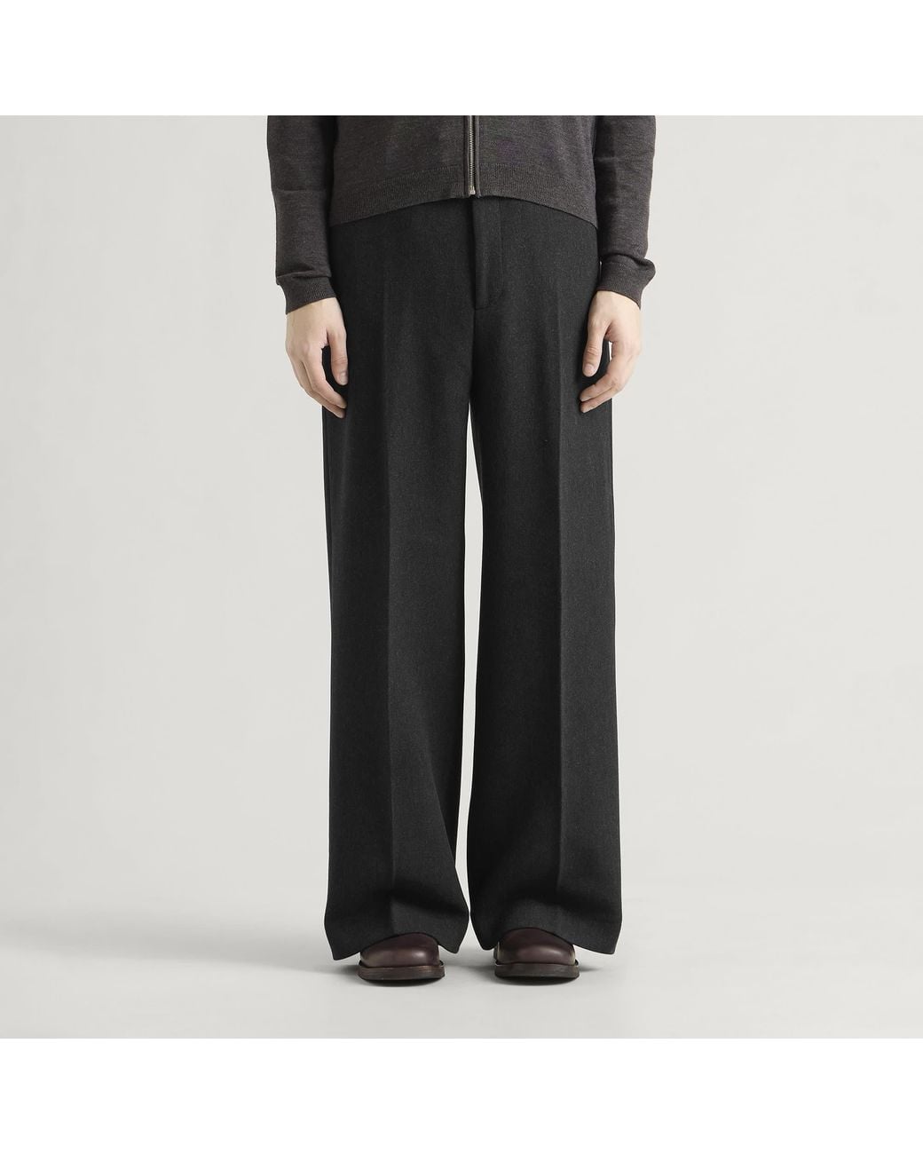 Jacquemus Black Tempo Pleated Straight Leg Pants for men