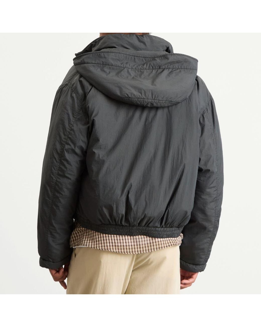 RANRA Gray Purs Padded Nylon Hoodie Jacket for men