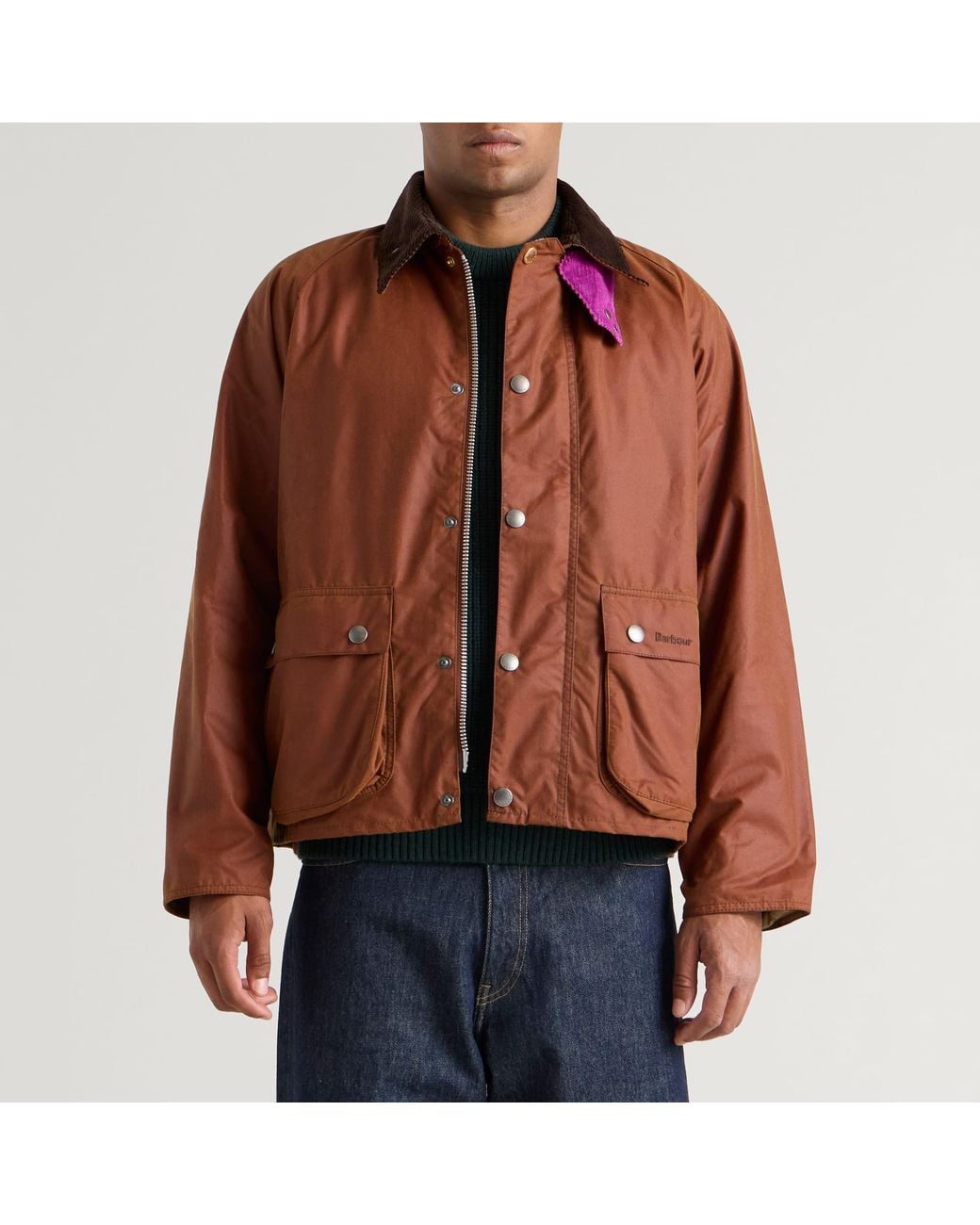 Barbour Brown X Paul Smith Key Transport Wax Jacket for men