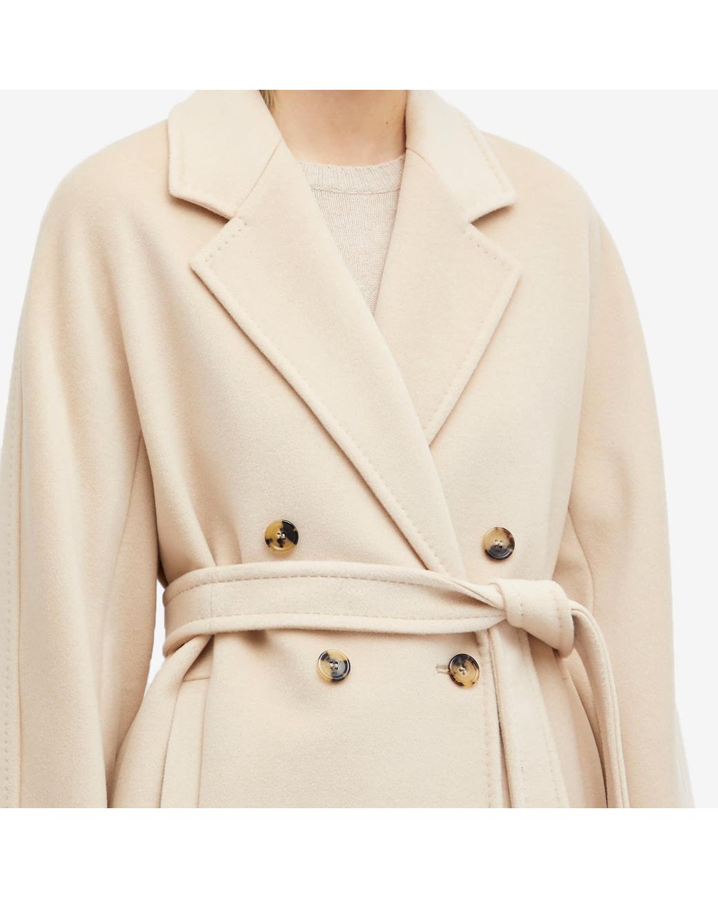 【送料&関税込】Max Mara Pila Wool And Cashmere Coat Pila double-breasted wool-blend peacoat in neutrals - Max