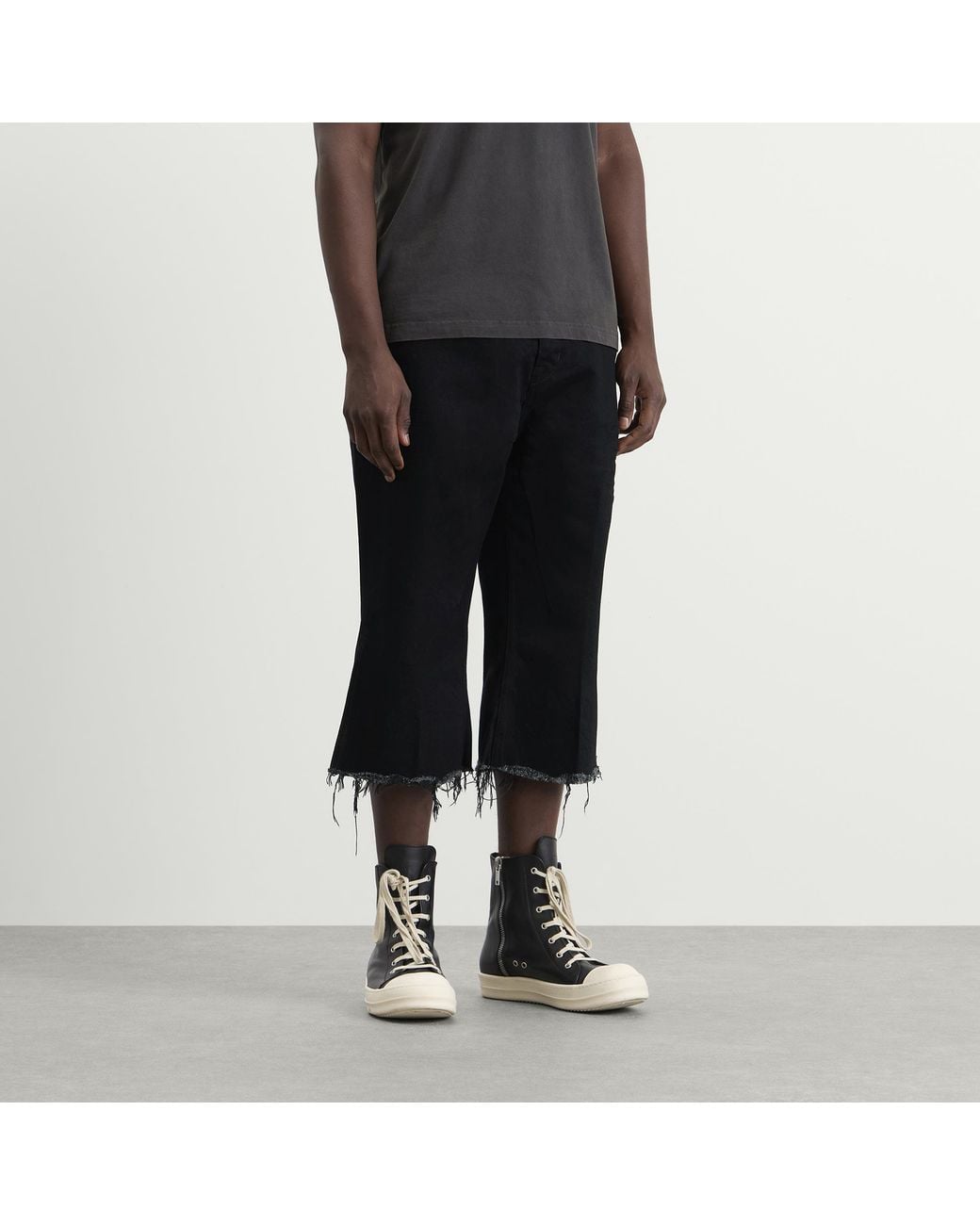 Rick Owens Black Bolan Cut Off for men
