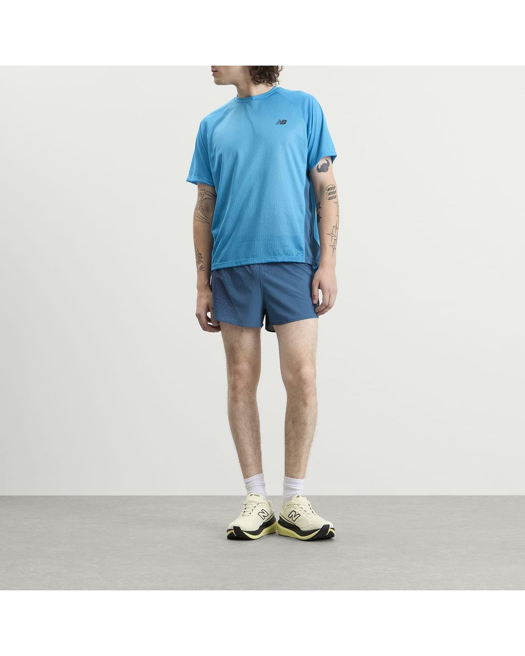 New Balance Blue Rc Ultra Light Printed Short 3" for men